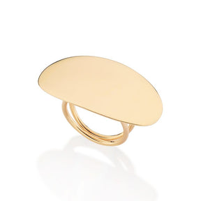 Anillo Maxi Doble Ovalado Chapado en Oro de 18k