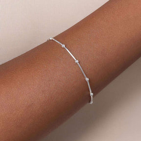 Pulsera veneciana con cuentas de plata de ley 925 maciza.