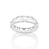 Anillo con mariposas caladas en plata de ley 925 maciza.