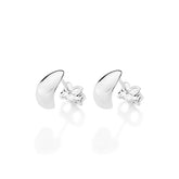 Pendientes de media luna en forma de lágrima en plata de ley 925 maciza.