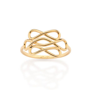 Anillo fino infinito chapado en oro de 18 quilates