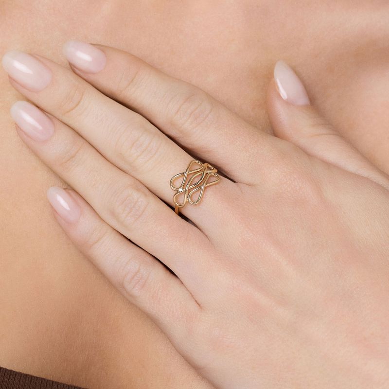 Anillo fino infinito chapado en oro de 18 quilates